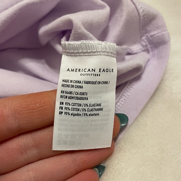 American Eagle Light Purple Ruched Cropped Tank Top - Picture 4 of 5